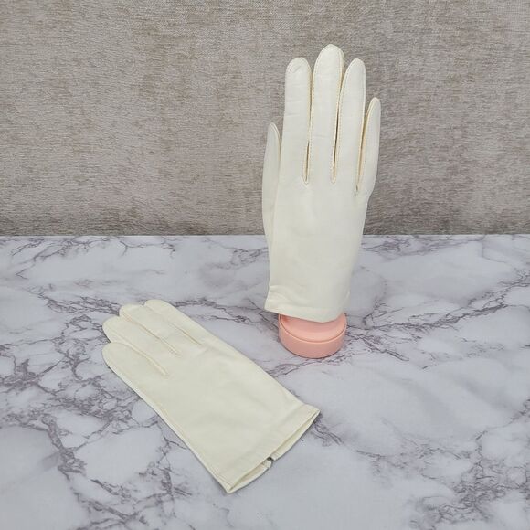 Fownes Vintage White Leather Driving Gloves LIKE NEW No MARKS SIze 8 - Picture 4 of 8
